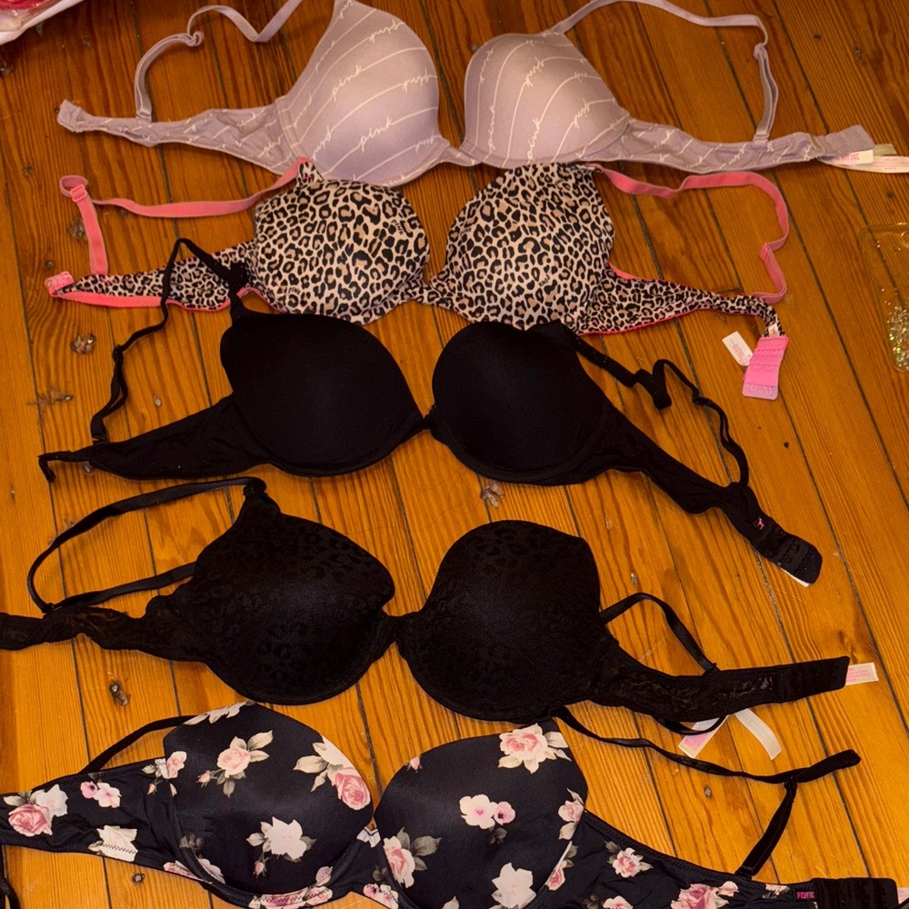 Victoria's Secret Assorted Bras - Black, Pink, Leopard, Floral